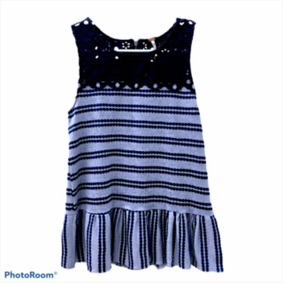 Free People Sleeveless Top with Ruffled Bottom - Picture 1 of 5